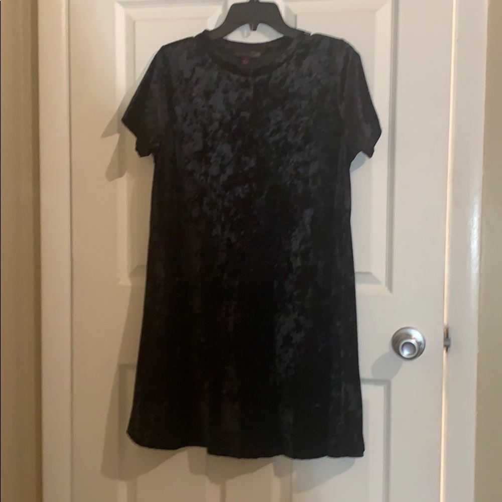 Black velvet mini dress